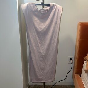 babaton lavender sleeveless dress with shoulder pads